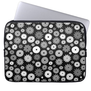 Capa Para Notebook Flores Monocromáticas Repetem Padrão