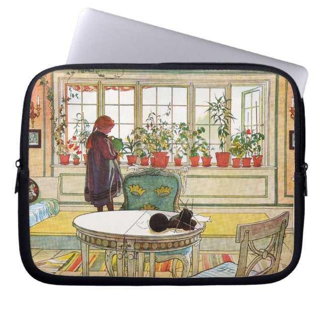 Capa Para Notebook Flores no muro de Carl Larsson (Frente)