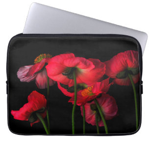 Capa Para Notebook Flores Papagaios vermelhos