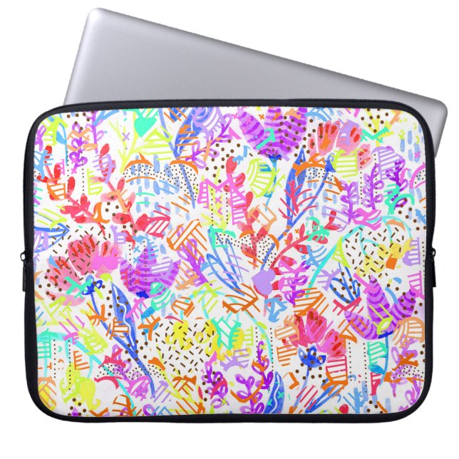 Capa Para Notebook Flores pastéis abstratas (Frente)