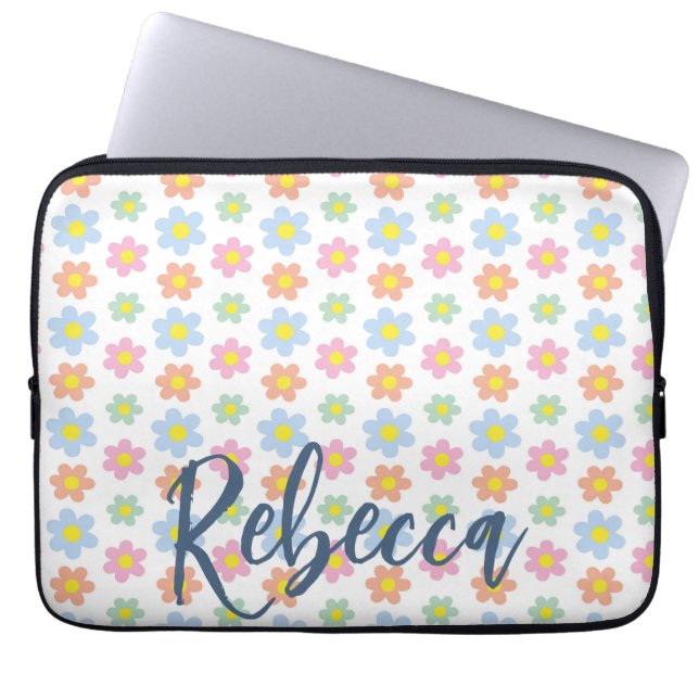 Capa Para Notebook Flores pastel, cinzentas e cinzentas, design (Frente)