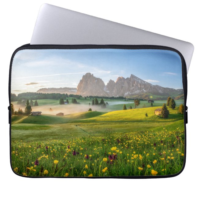 Capa Para Notebook Flores | Primavera Alpe di Siusi Langkofel (Frente)