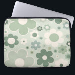 Capa Para Notebook Flores Retro Abstrato Verde Sage Floral<br><div class="desc">Flores retrógradas: arte floral - padrão de flores verdes sage.</div>