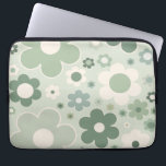 Capa Para Notebook Flores Retro Abstrato Verde Sage Floral<br><div class="desc">Flores retrógradas: arte floral - padrão de flores verdes sage.</div>