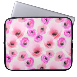 Capa Para Notebook Flores Rosa Aquarela Arte Digital