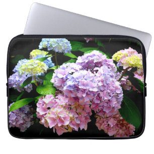 Capa Para Notebook Flores roxas, cor-de-rosa, cor-de-rosa, hidrangeas