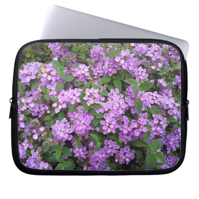 Capa Para Notebook Flores roxas pequenas (Frente)