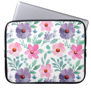 Capa Para Notebook Flores Roxas Rosa Bonito Saco de Bolsa de laptop R