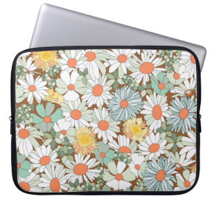 Capa Para Notebook Flores selvagens florais, padrão sem costura vinta