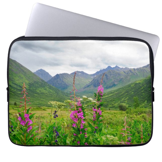 Capa Para Notebook Flores Silvestres do Vale do Alasca (Frente)