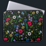 Capa Para Notebook Flores silvestres em preto<br><div class="desc">Coleção de várias flores selvagens pintada à mão.</div>