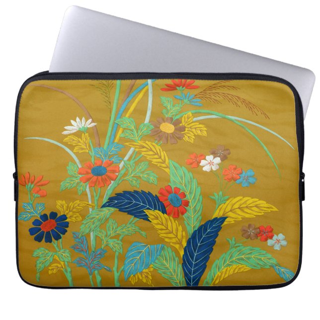 Capa Para Notebook Flores Silvestres Japonesas Antigas G.A. Audsley (Frente)