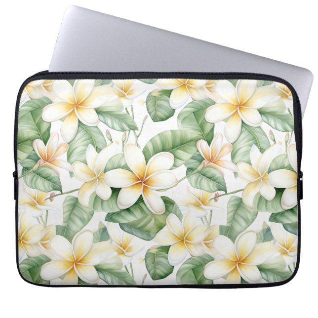 Capa Para Notebook Flores Tropicais de Frangipani (Frente)