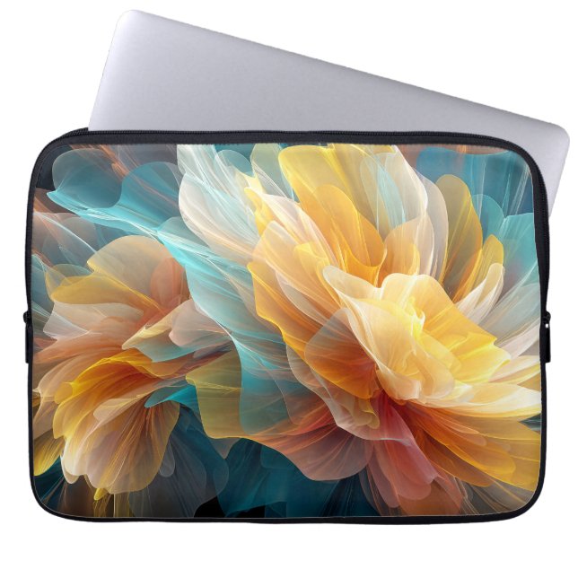 Capa Para Notebook Florescimento Radiante de Pétalas Etéreas na Luz (Frente)