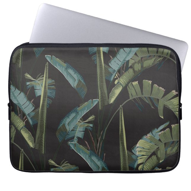 Capa Para Notebook Floresta da selva. Planta exótica, bananas. (Frente)