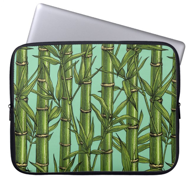 Capa Para Notebook Floresta de bambu em azul claro (Frente)
