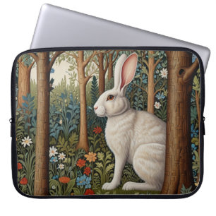 Capa Para Notebook Floresta de coelho branco-boro-branco-retrô Elegan