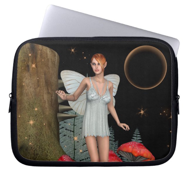 Capa Para Notebook Floresta Encantada Fada Cogumelo Arte Fantasia (Frente)