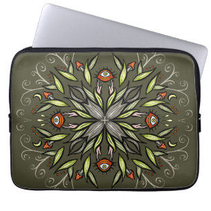 Capa Para Notebook Floresta Escura Verde Olhar de Cogumelo Goblincore