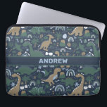 Capa Para Notebook Floresta Russa Dinossauros Pré-Histórica Personali<br><div class="desc">Padrão Personalizado Pré-Histórico Da Floresta Dinossauros Russos. Design de dinossauros castanho masculino,  verde,  azul com arco-íris,  vulcões e outros detalhes pré-históricos.</div>