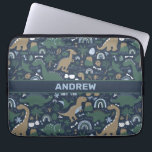 Capa Para Notebook Floresta Russa Dinossauros Pré-Histórica Personali<br><div class="desc">Padrão Personalizado Pré-Histórico Da Floresta Dinossauros Russos. Design de dinossauros castanho masculino,  verde,  azul com arco-íris,  vulcões e outros detalhes pré-históricos.</div>