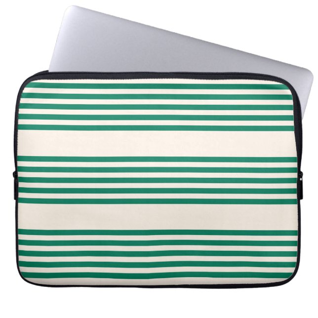 Capa Para Notebook Floresta verde e bege cinco faixas padrão (Frente)