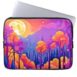Capa Para Notebook Floresta Vibrante ao Luar