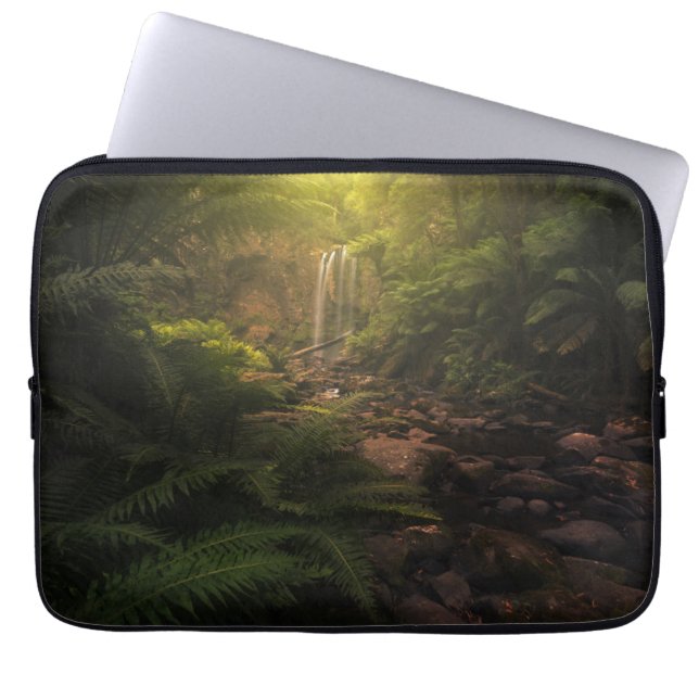 Capa Para Notebook Florestas | Destaques da luz solar Cascata (Frente)