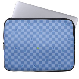 Capa Para Notebook Flower Checkered Pattern No. 01 - Light Blue