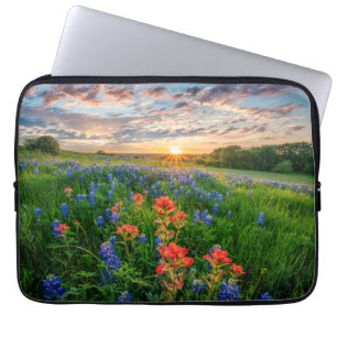 Capa Para Notebook Flowers   Texas Bluebonnets & Indian Paintbrush
