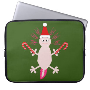 Capa Para Notebook Fofo de Natal Axolotl