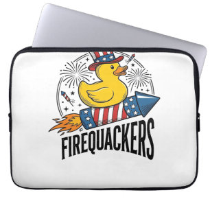 Capa Para Notebook FogosDeArtifício Pato Patriótico Camisa De Fogos D
