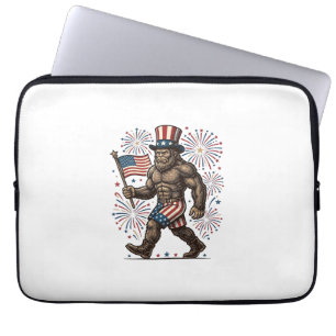 Capa Para Notebook Fogueira Patriótica de Sasquatch Gravura Vintage D