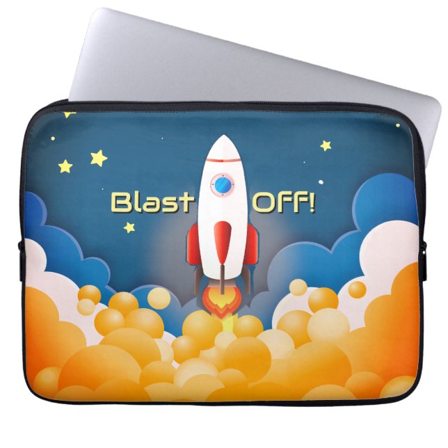 Capa Para Notebook Foguete Espacial Personalizado Nome (Frente)