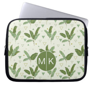 Capa Para Notebook Folha da banana com monograma dos triângulos