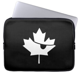 Capa Para Notebook Folha de bordo preto e branco do pirata canadense