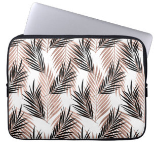 Capa Para Notebook Folha de Palma Dourada Preta Árvore Tropical Havai