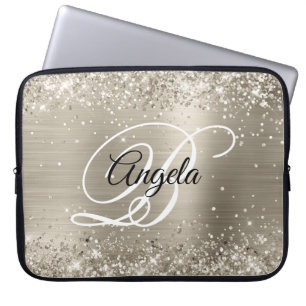 Capa Para Notebook Folha De Platina Bruta Monograma