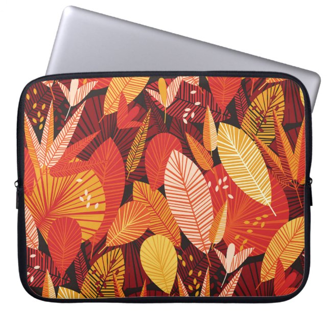 Capa Para Notebook Folhagem Tropical: Folhagem Geométrica Colorida. (Frente)