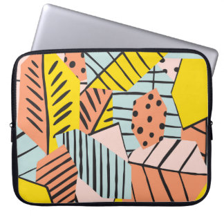 Capa Para Notebook Folhas abstrato coloridas, padrão natural.
