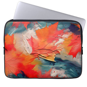 Capa Para Notebook Folhas ao Vento – Movimento Abstrato de Outono