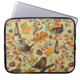 Capa Para Notebook Folhas, bagas, cogumelos e wrenes de outono
