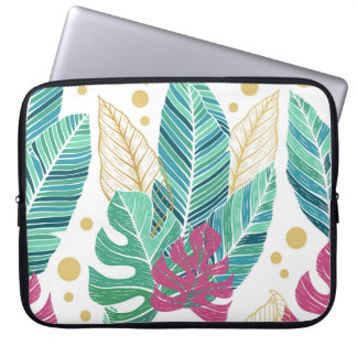 Capa Para Notebook Folhas botânicas tropicais, design de colheita con