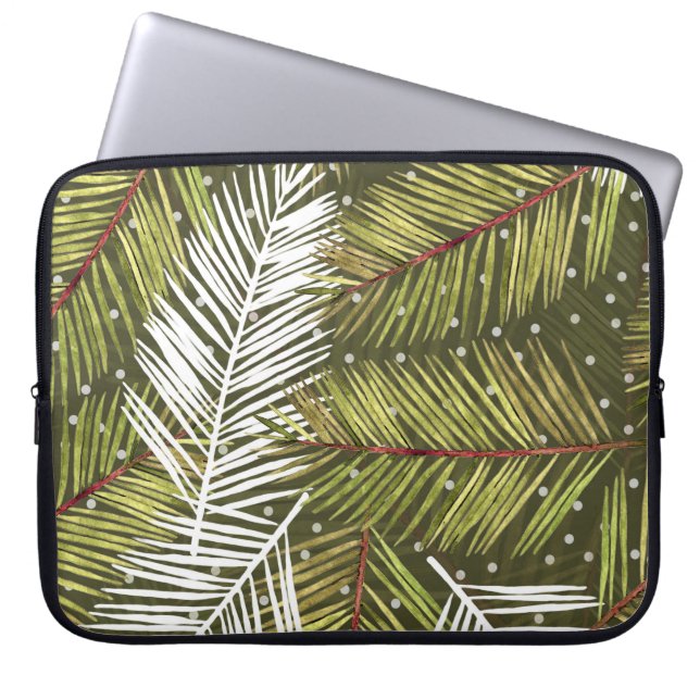 Capa Para Notebook Folhas de Aquarela Verde: Ilustração Invisível (Frente)