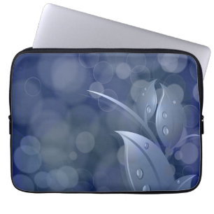Capa Para Notebook Folhas de Bokeh Azul
