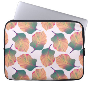 Capa Para Notebook Folhas de Canna Tropicanna em Pastel