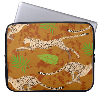 Capa Para Notebook Folhas De Chita: Gráfico De Vintagem Sem Costura