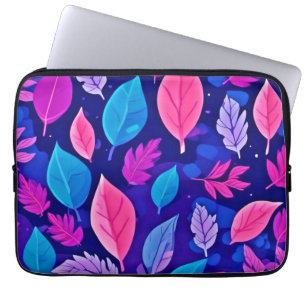 Capa Para Notebook Folhas de Desenho Animado Caprichosas: Roxo e Rosa