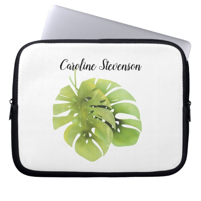 Capa Para Notebook Folhas de Monstera (Frente)