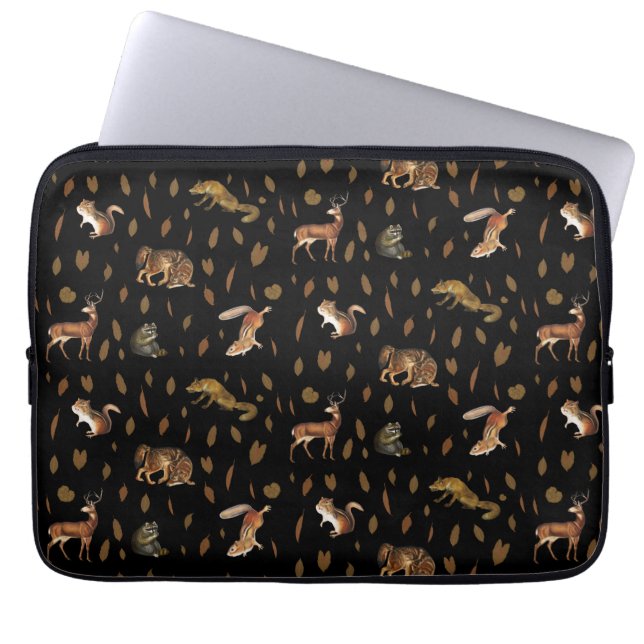 Capa Para Notebook Folhas de outono de Animais Florestais (Frente)